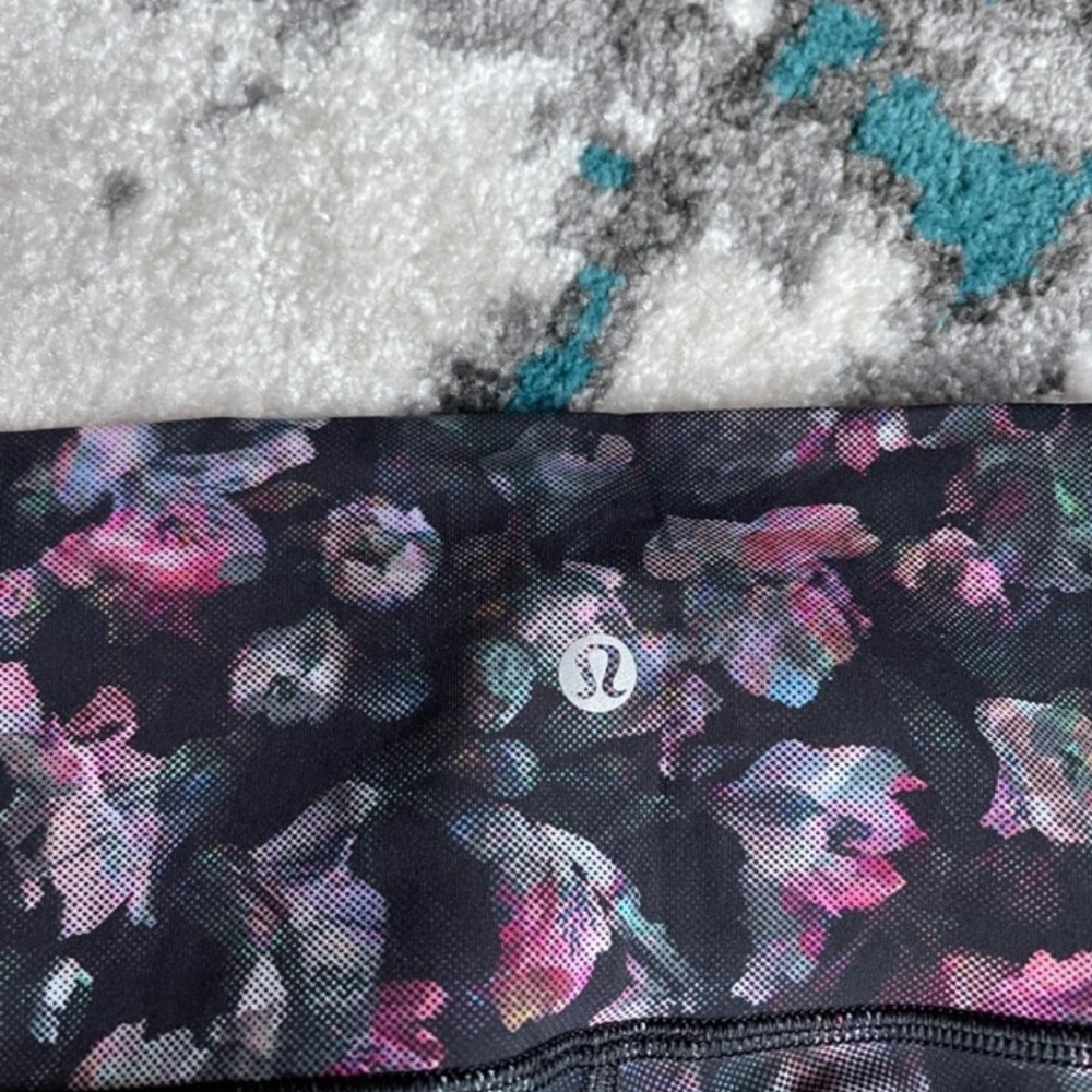 Lululemon Align Leggings Size 8 Floral Black Multicolor